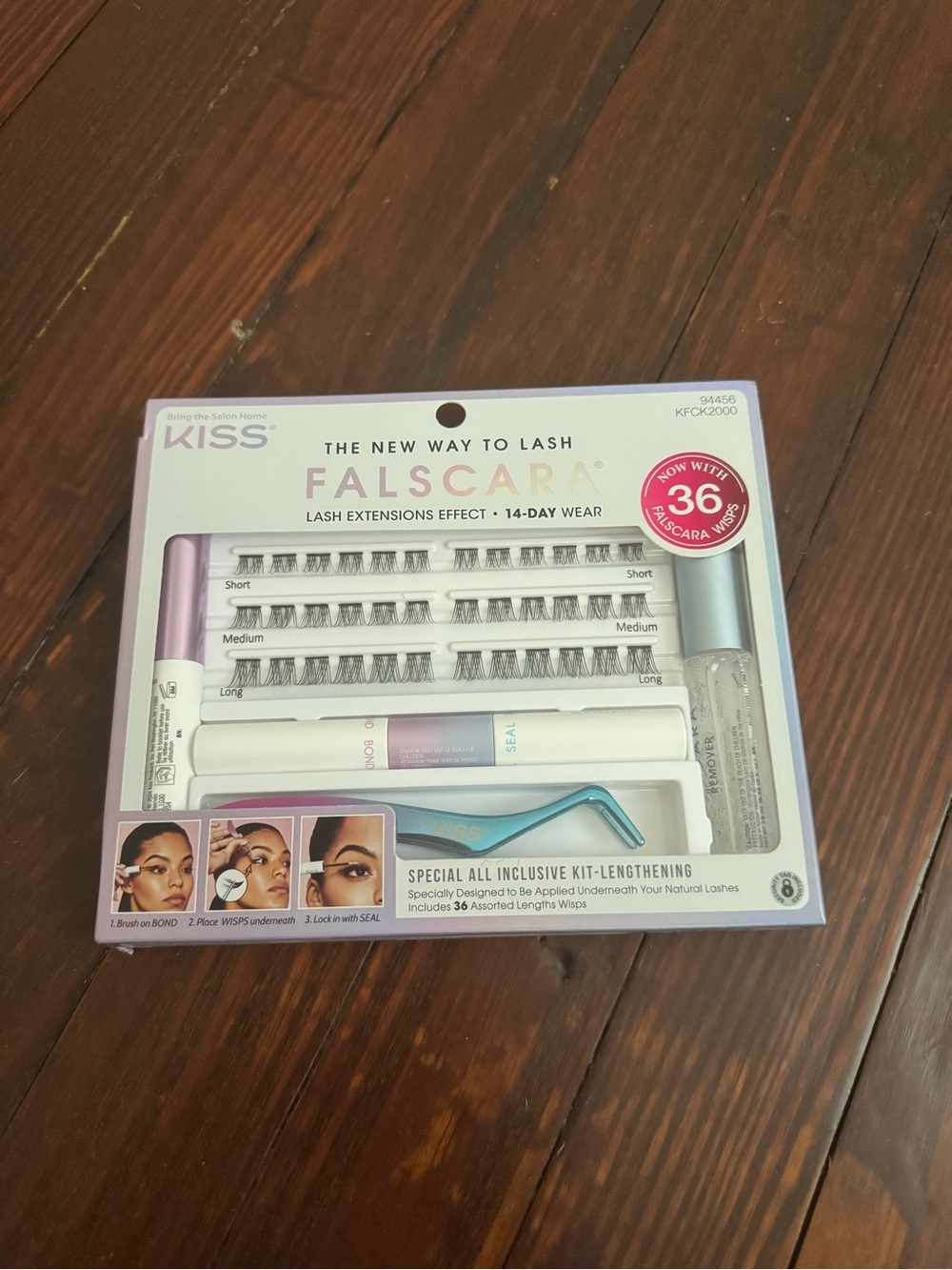 Kiss Falscara Lash Extensions Kit - White & Light Purple Accents